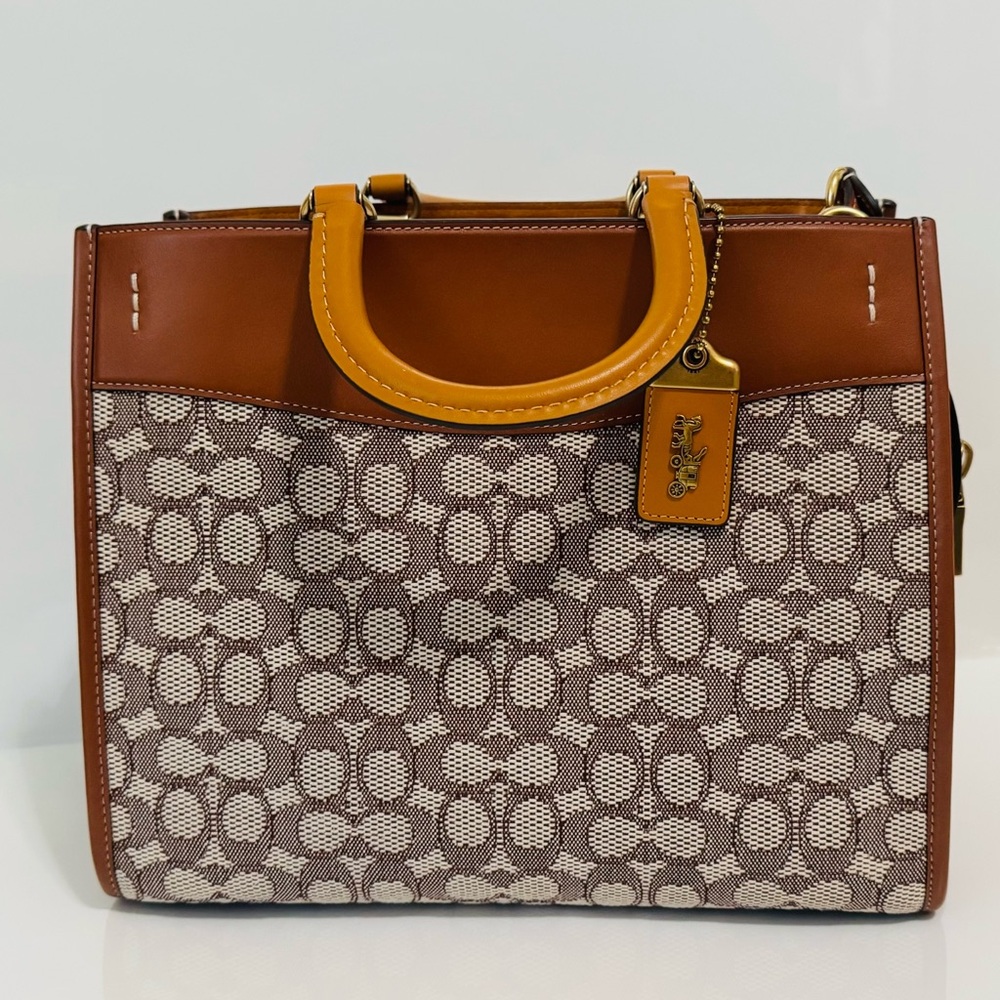 Coach Brown and Tan Signature Shoulder Bag - Picture 2 of 7